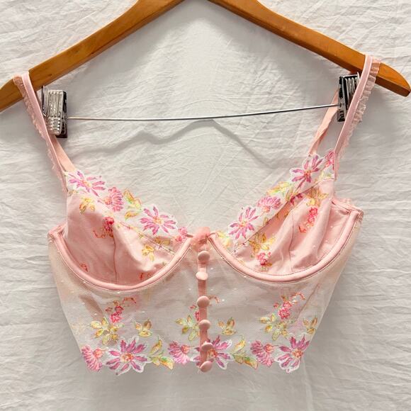 For Love & Lemons for Victoria's Secret April Bloom Bra Fairy Romantic Floral - Picture 3 of 5
